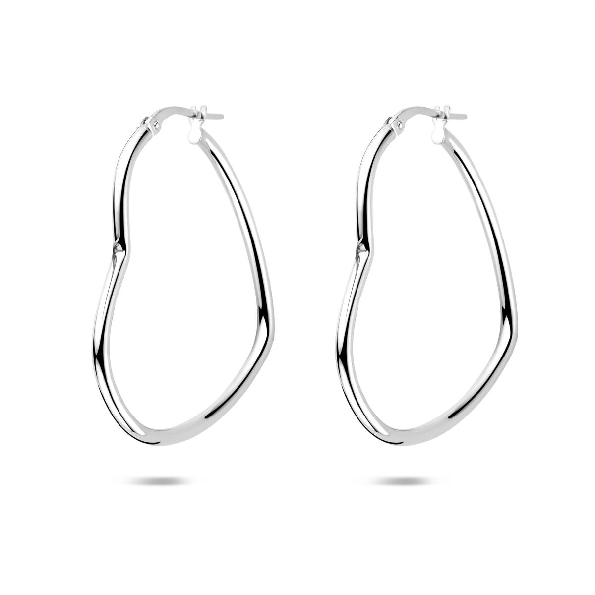 Aros de plata en forma de corazón – plata 925 rodiada
