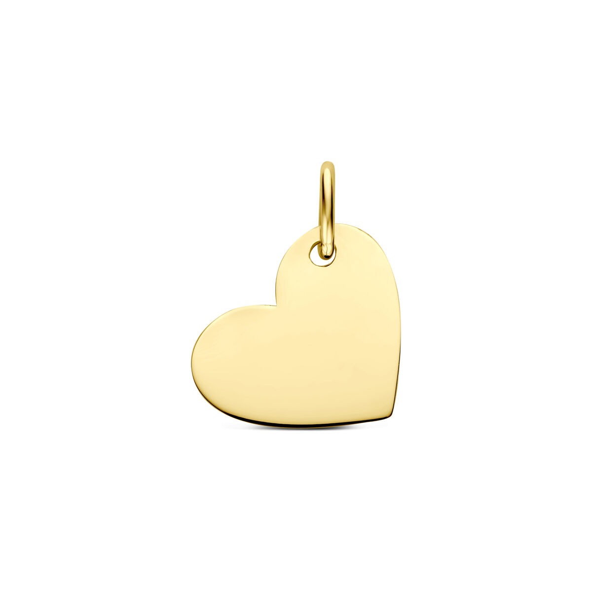 Colgante en forma de corazón de oro amarillo de 9k, con un tamaño de 10 mm.