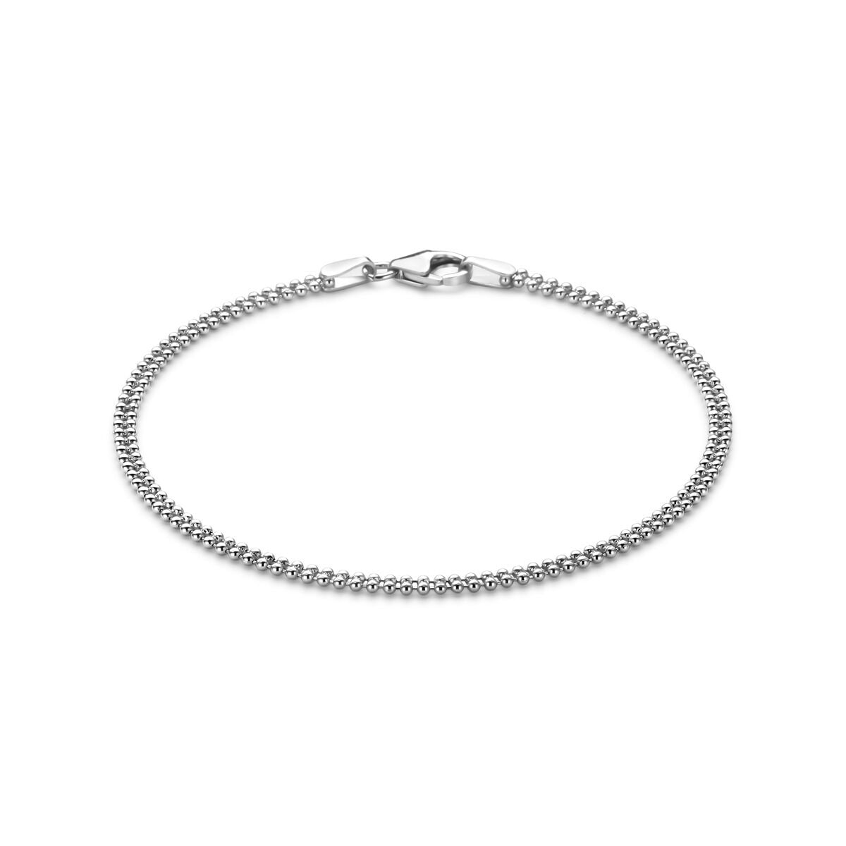 Pulsera de plata para dama de 18 cm y 2,4 mm de grosor con cierre de langosta.