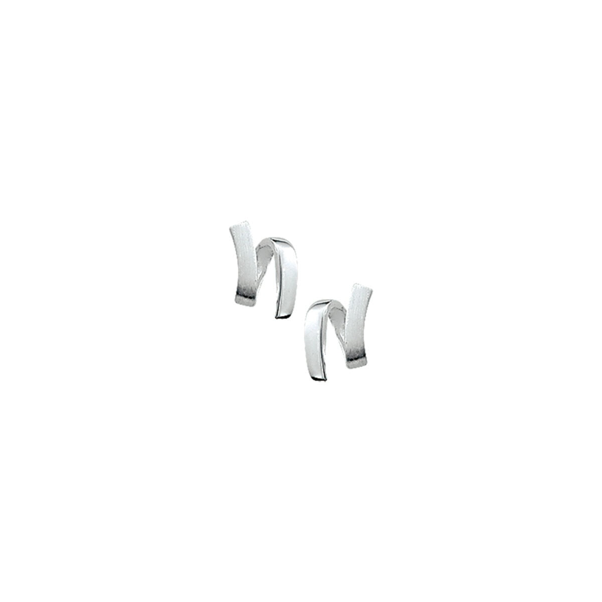 Pendientes de plata 925 con acabado pulido y mate en forma de ondas.