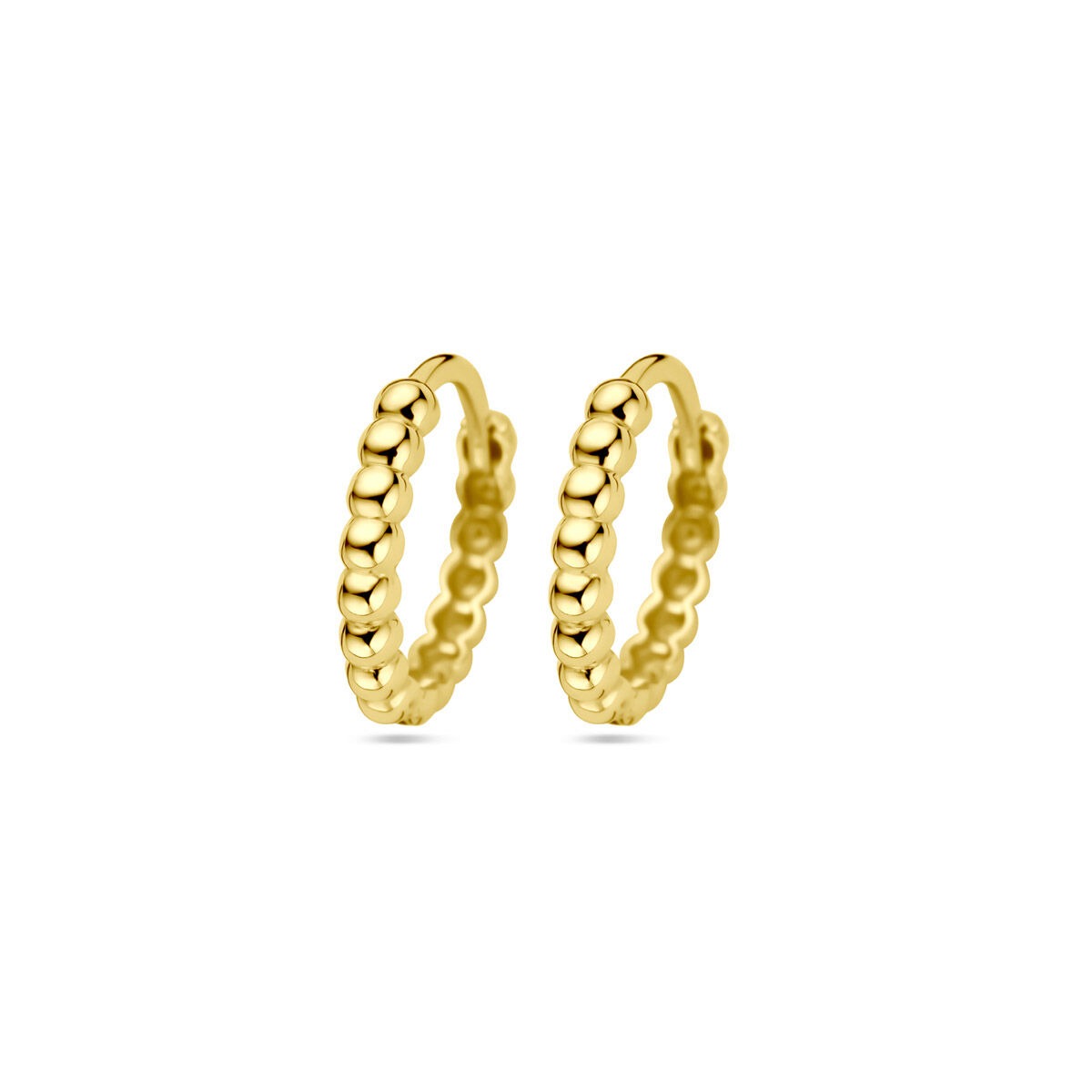 Aros de oro amarillo de 9k con bolitas.