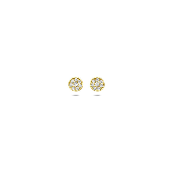 Gouden oorknoppen met zirkonia – 14k, pavé zetting