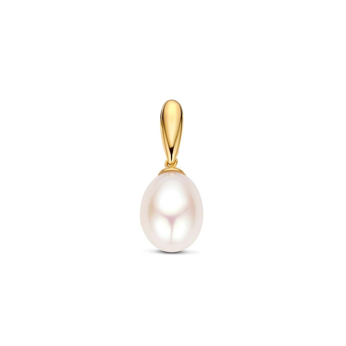 Colgante de oro amarillo de 9 quilates con perla blanca.