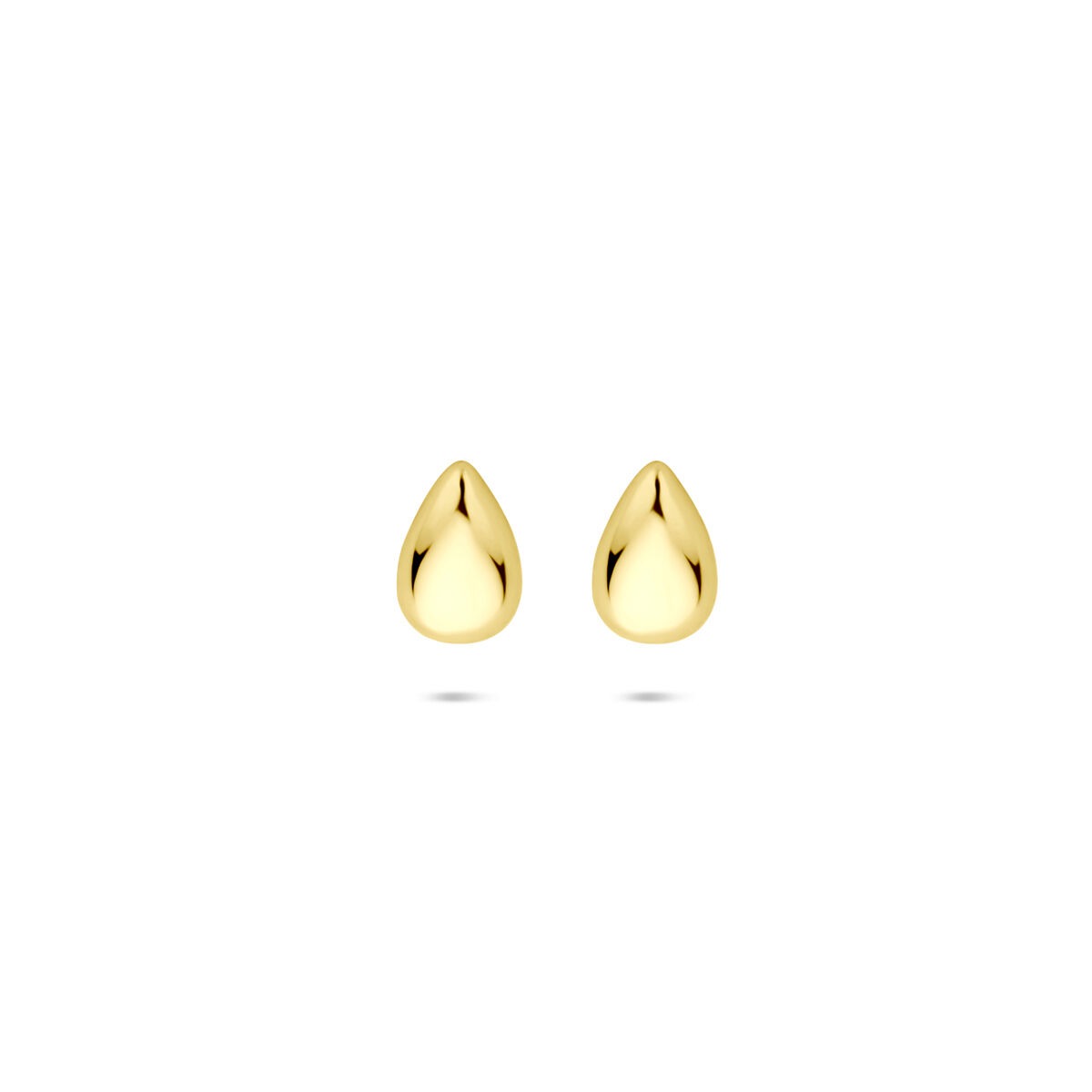 Pendientes de gota en plata dorada.