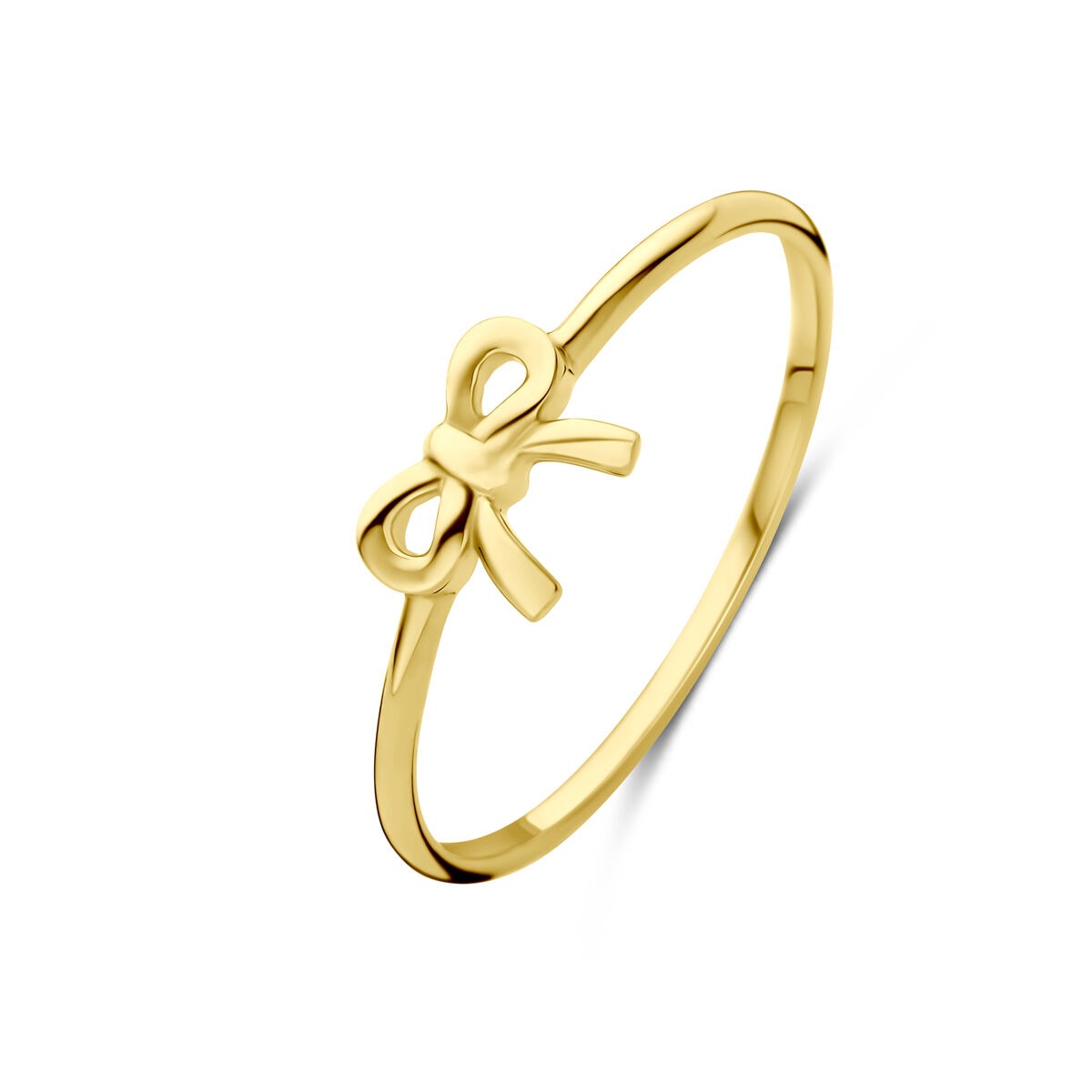 Anillo de oro amarillo de 14k con forma de lazo.