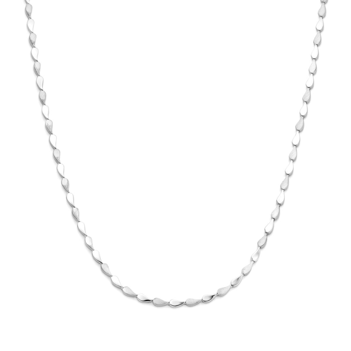 Gerhodineerde 925 zilveren ketting met schakelvormige schakels en een glanzende afwerking.