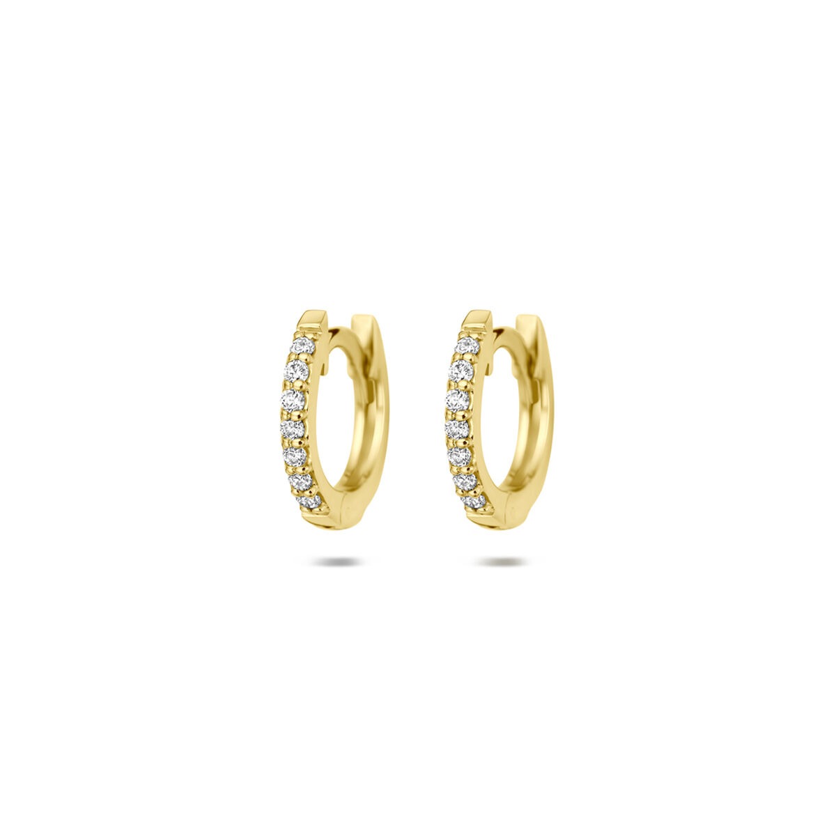 Aros de oro amarillo de 14k con diamantes cultivados en laboratorio de 0,22 ct.