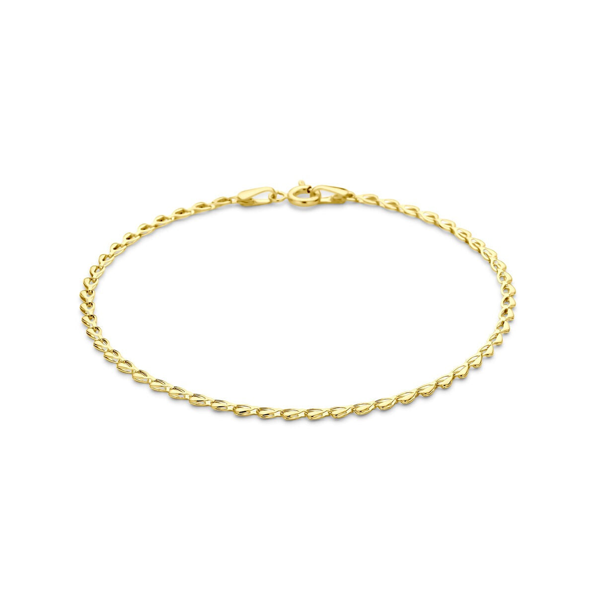 Pulsera de ancla de 14k, color dorado, con eslabones de 2.1 mm y cierre de langosta.