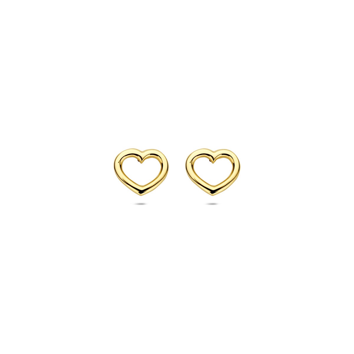 Pendientes de botón de oro con corazón abierto – 14k