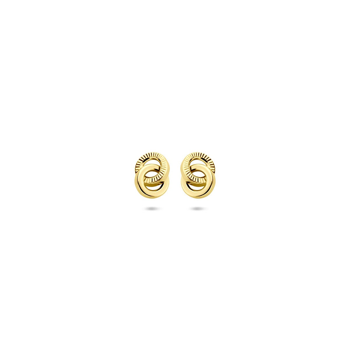 Pendientes de oro amarillo de 14k, con forma ondulada, de 6 x 4,5 mm.