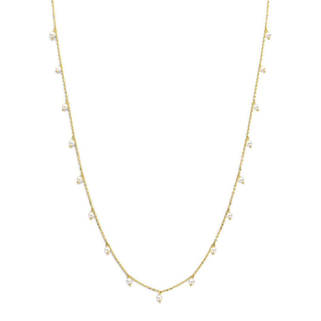 14k Geelgouden collier met parels