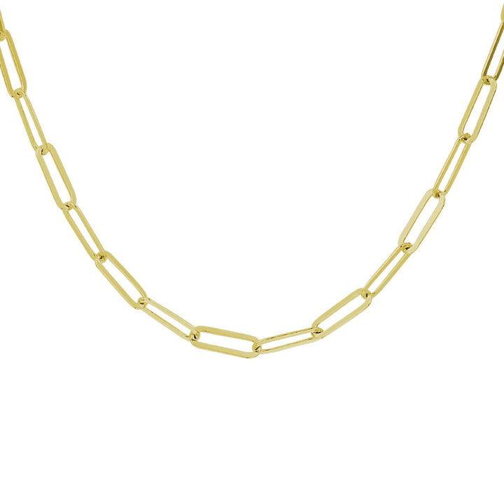 Goudkleurig paperclip collier op zilver