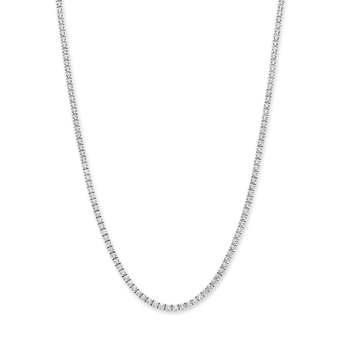 Collar de tenis de oro blanco de 14k con diamantes cultivados en laboratorio de 5.00ct.