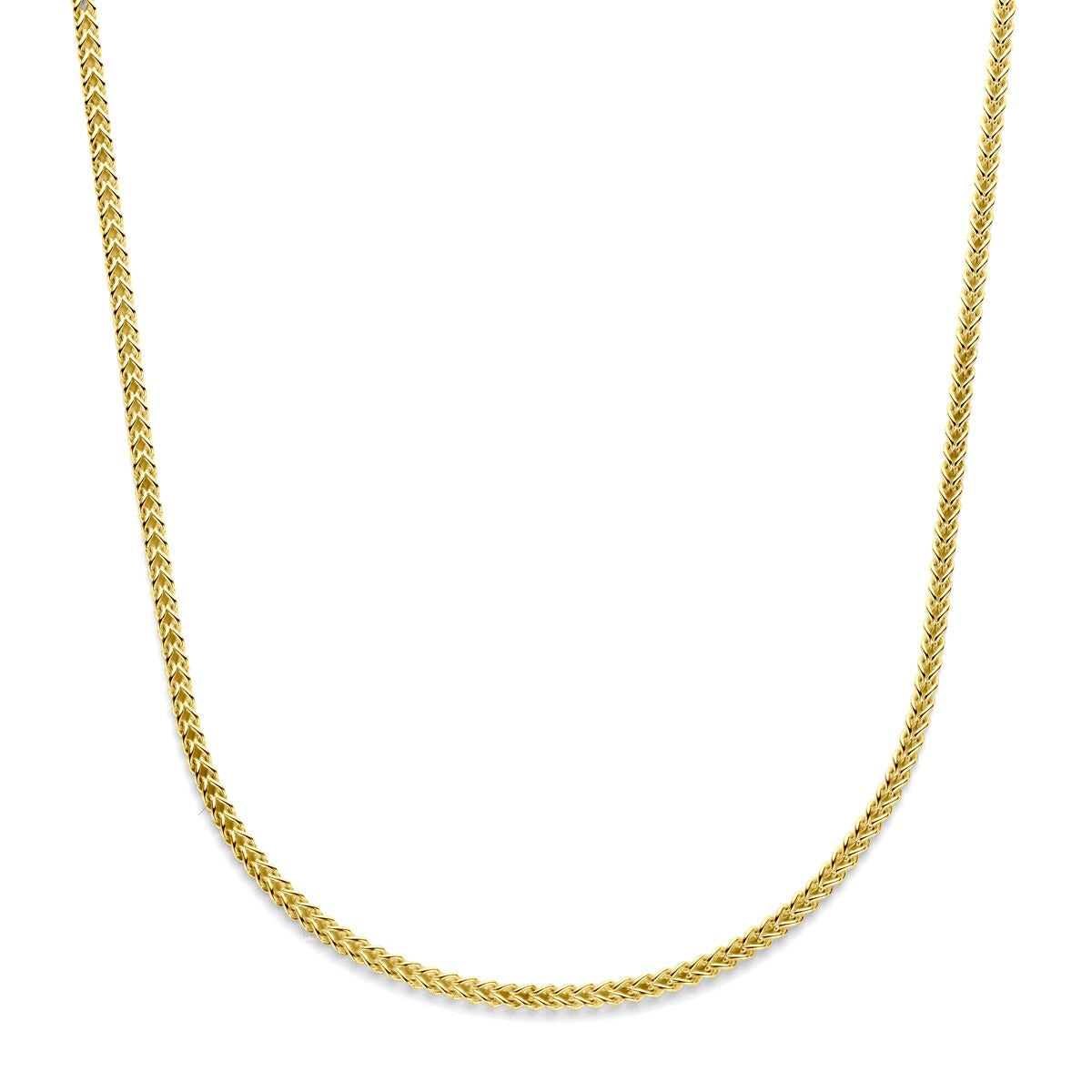 Cadena gourmet de 14k en oro amarillo con núcleo plateado, de 60 cm de longitud.