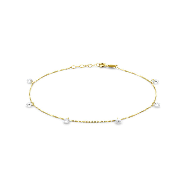Pulsera de oro amarillo de 9 quilates con zirconitas brillantes.