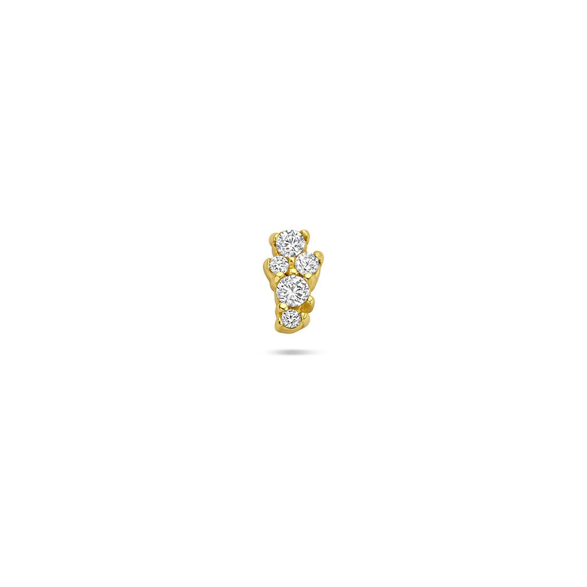 Piercing de plata 925 bañada en oro con circonitas brillantes en forma de gota.