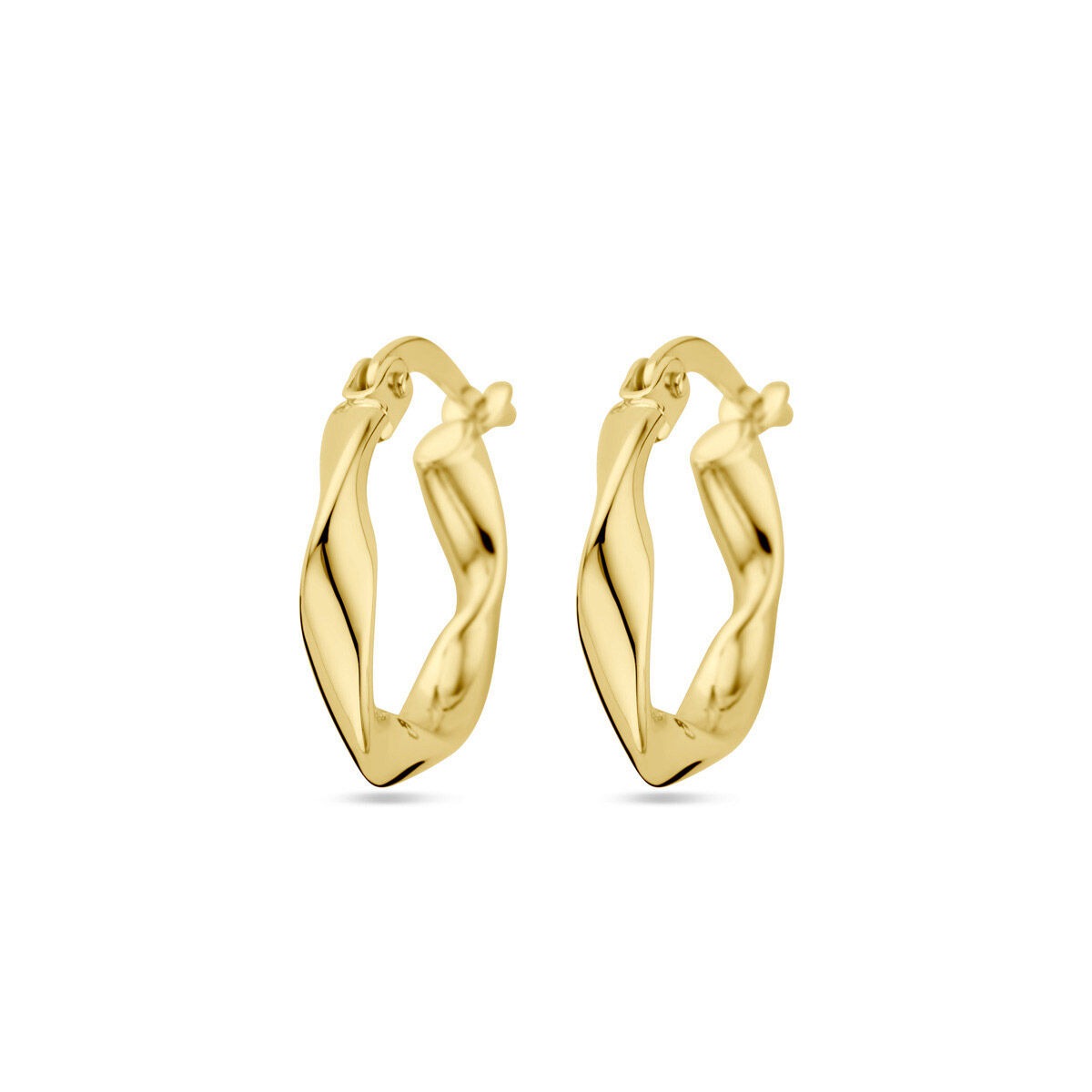 Aros de oro amarillo retorcidos.