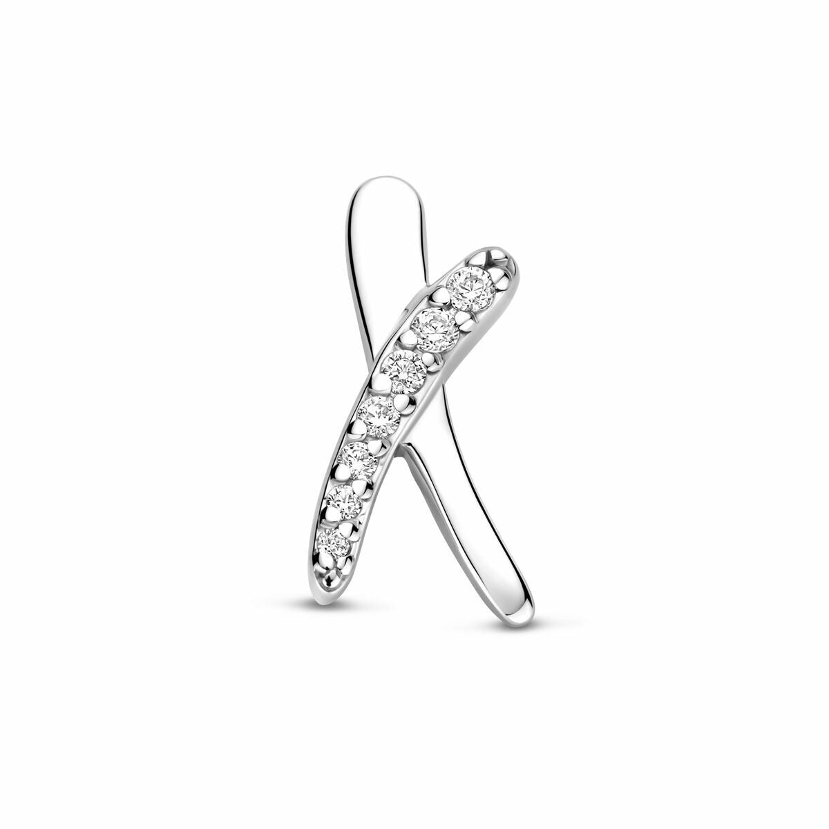 Colgante de plata para dama con zircóns en engaste pavé de 15 mm.