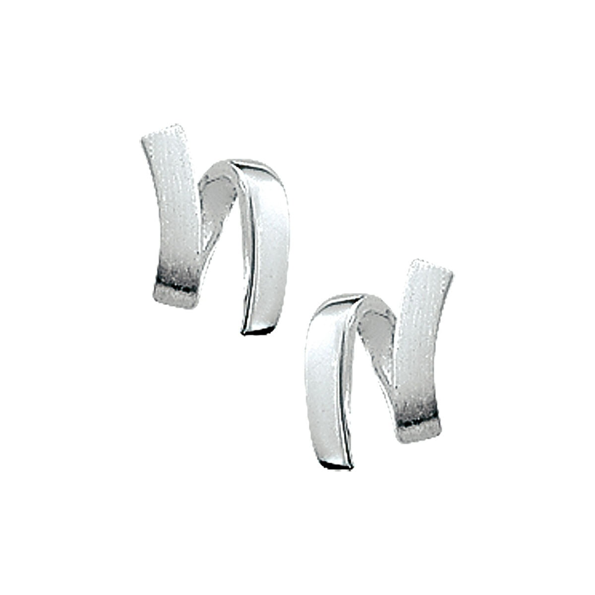 Pendientes de plata 925 con acabado pulido y mate en forma de dos tiras entrelazadas.
