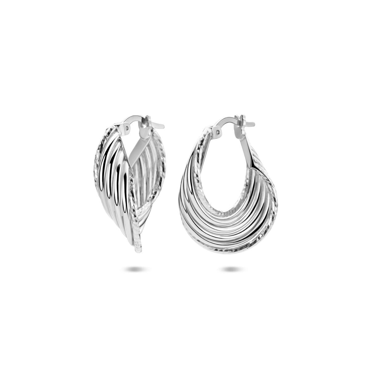Aros de plata rhodiumizados – 25 x 7 mm