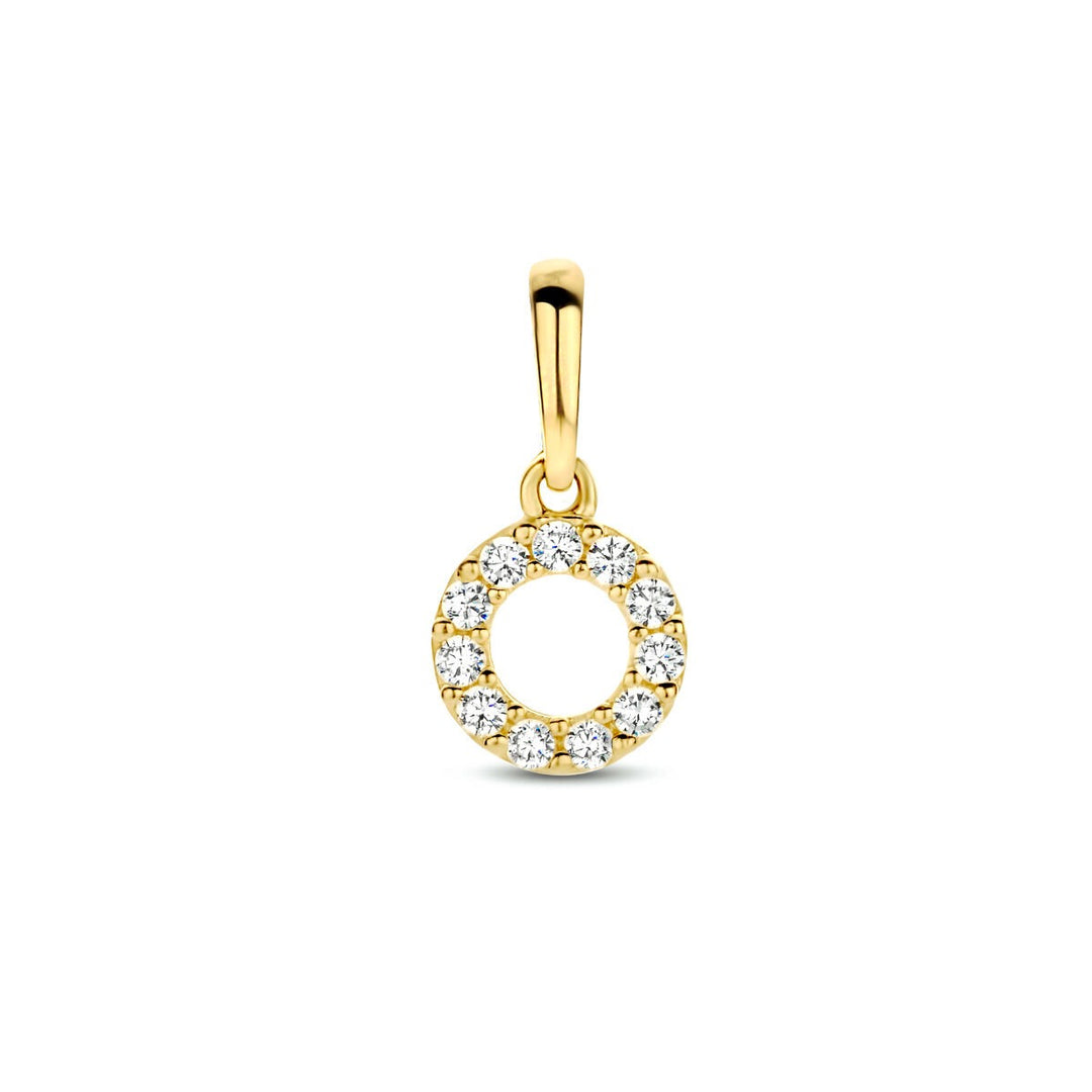 Gouden hanger 14k met briljant geslepen zirkonia rij