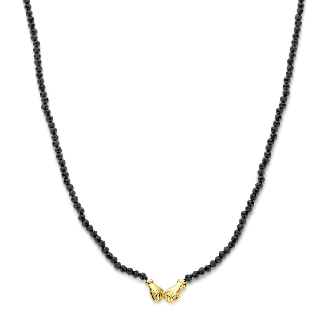 Verguld zilveren collier met onyx – 925 zilver