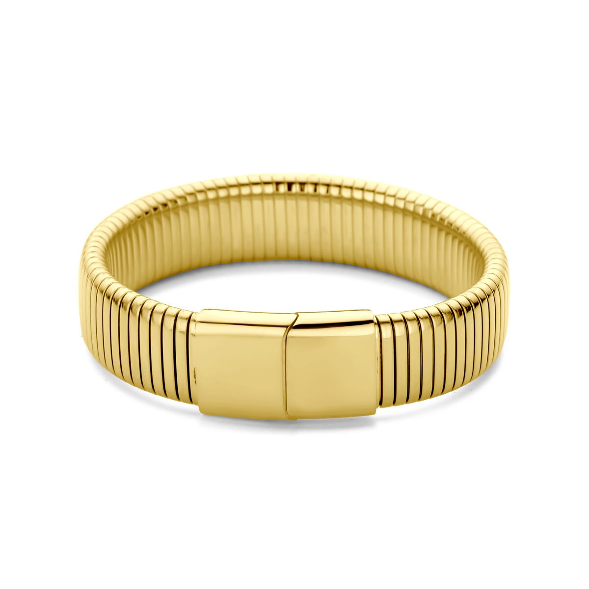 Pulsera de mujer de acero amarillo 15 mm 18,5 cm