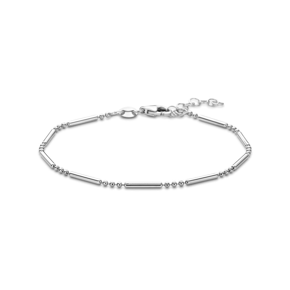 Pulsera de plata rodiada para dama con cierre de langosta, de 1,5 mm y 17 + 2 cm.