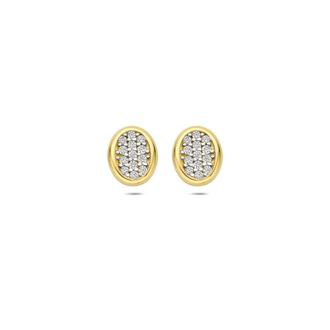 14k Geelgouden oorknopjes met zirkonia