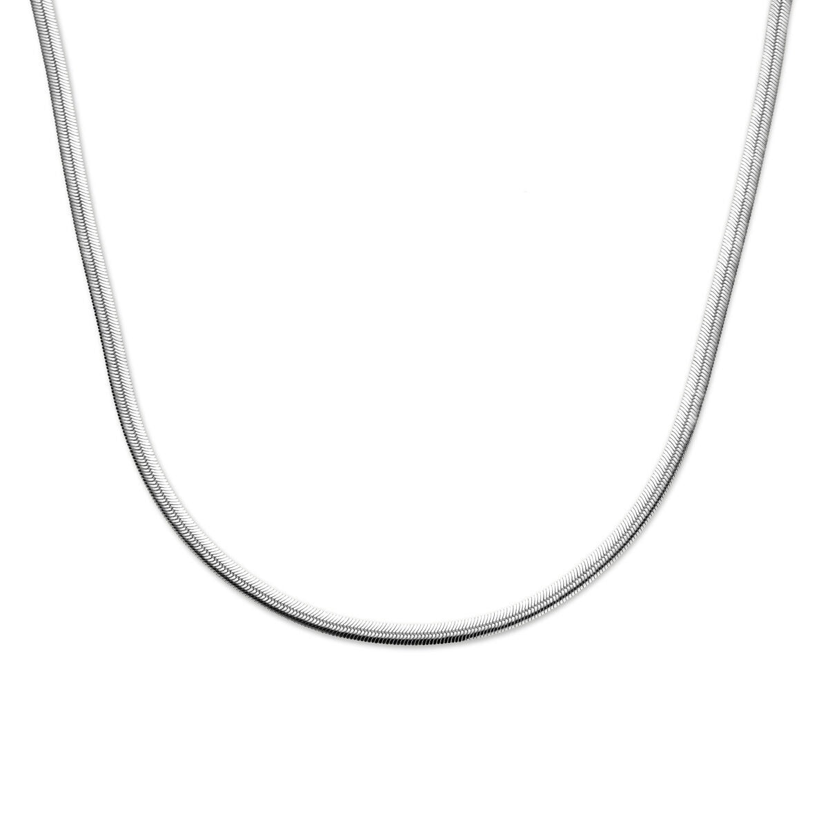 Cadena gourmette de plata, rodiada, de 4.6 mm de grosor.