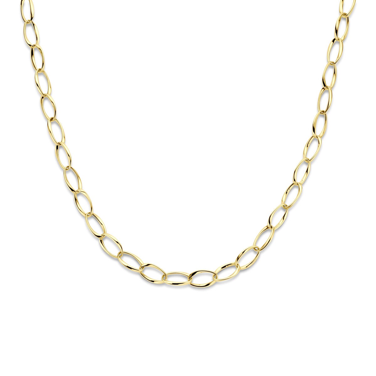 Collar de oro de 14k con eslabones de 10,5 mm en forma ovalada.