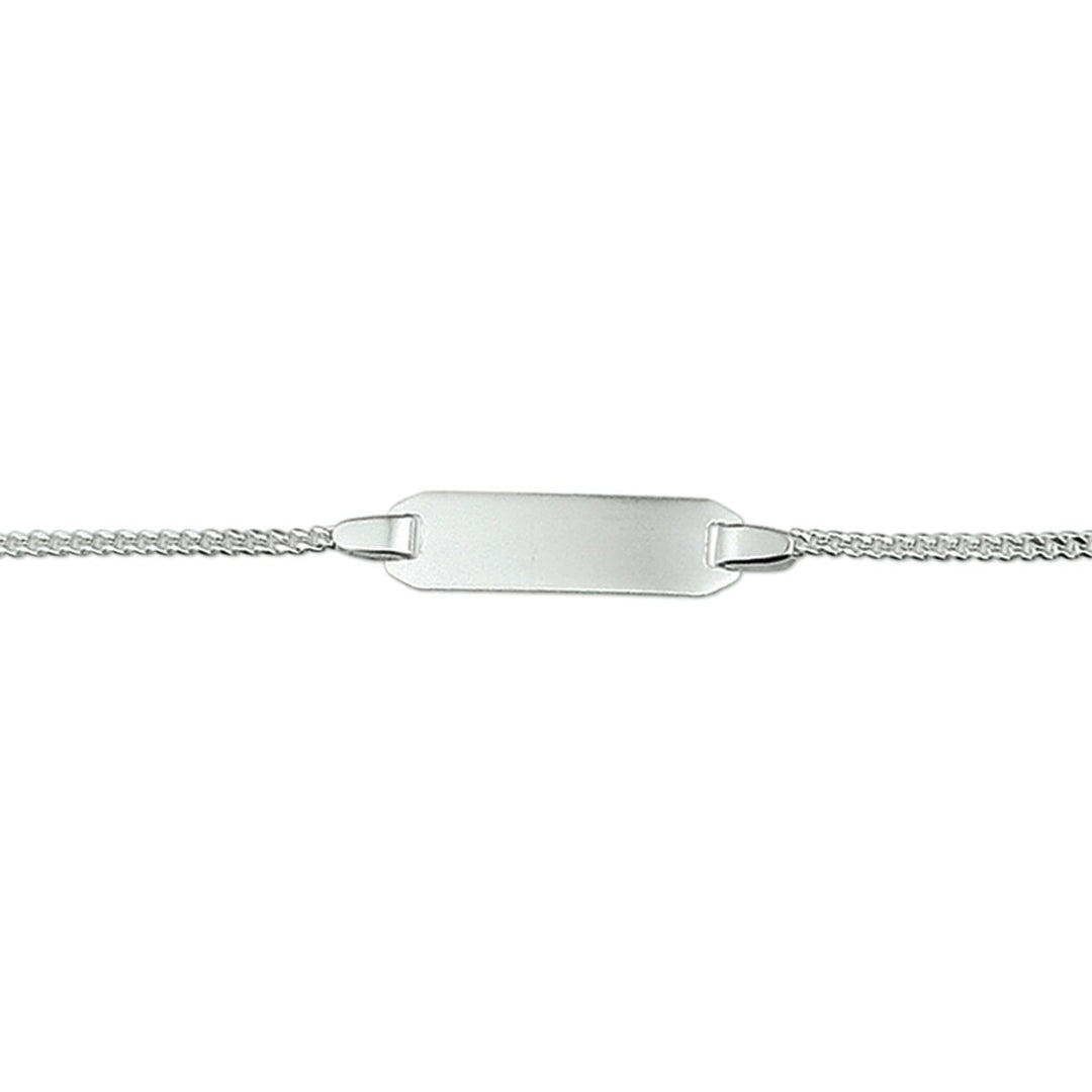 pulsera gourmette con placa 5,0 mm plata rodiada