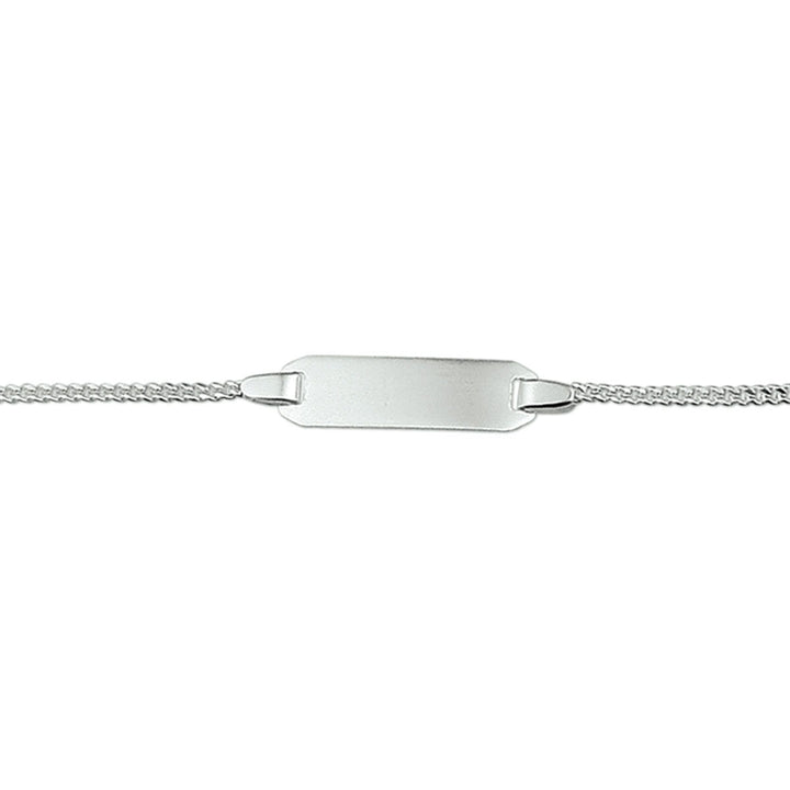 pulsera gourmette con placa 5,0 mm plata rodiada