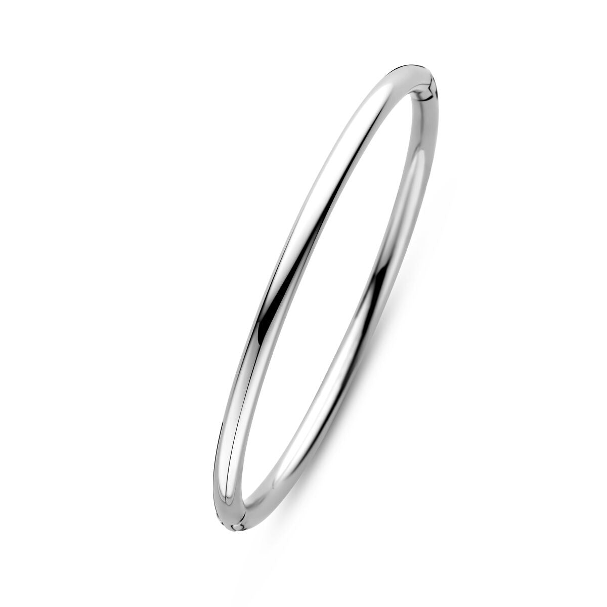 Brazalete de mujer de acero con bisagra color plata 4 mm 60 mm