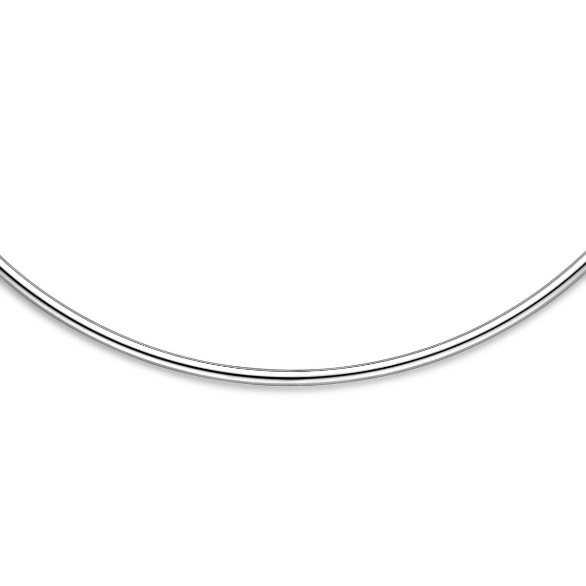 Collar de mujer de plata rodiado 2,5 mm 38,5 + 5 cm
