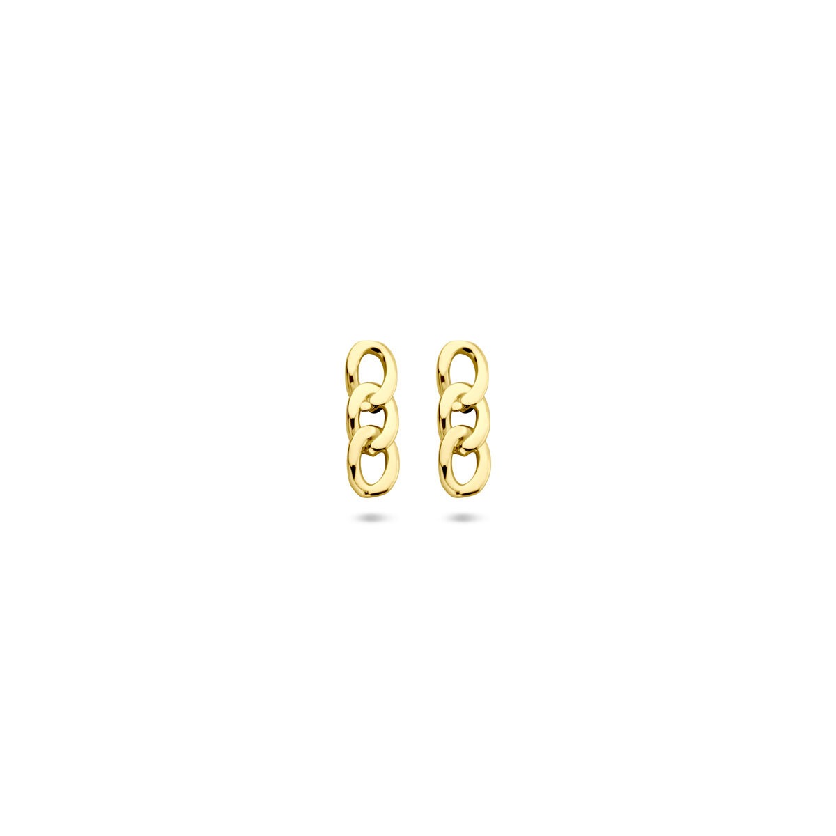 Pendientes de barra en oro amarillo de 14k, con un tamaño de 8,5 x 2,5 mm.