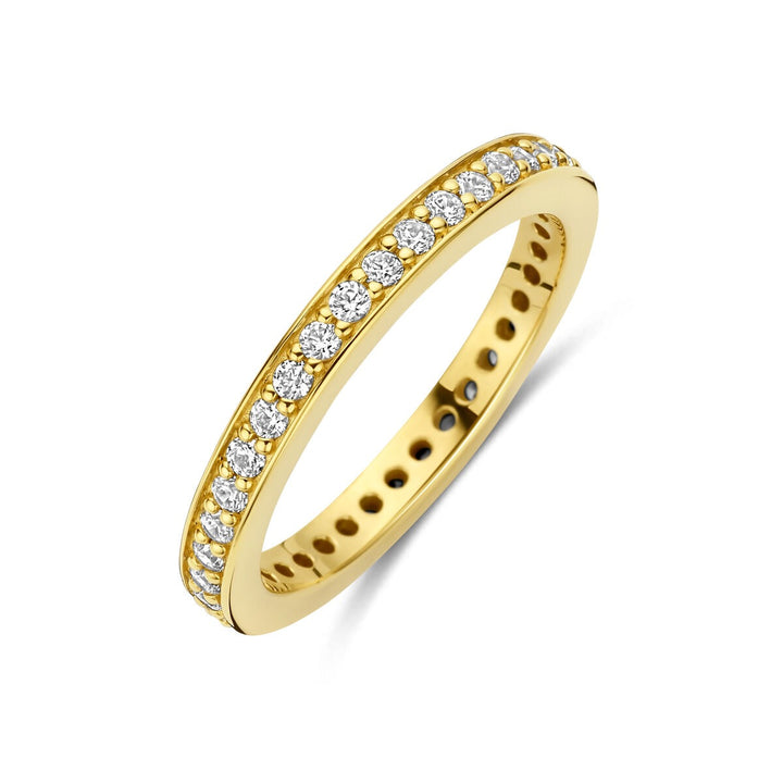 Verguld 925 zilveren ring met zirkonia 2.5 mm