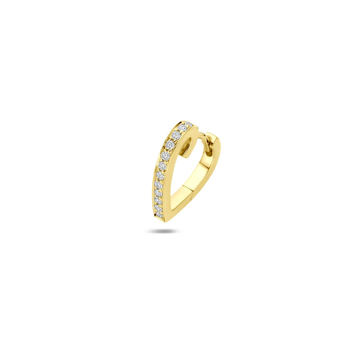 Aro de oro amarillo con corazón y diamante