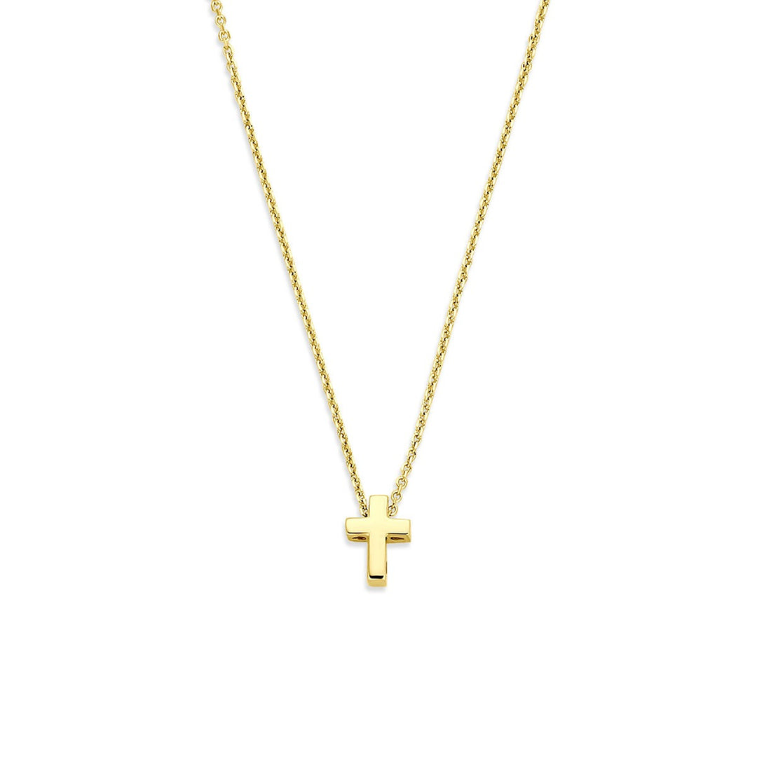 14k Geelgouden ketting met kruisje
