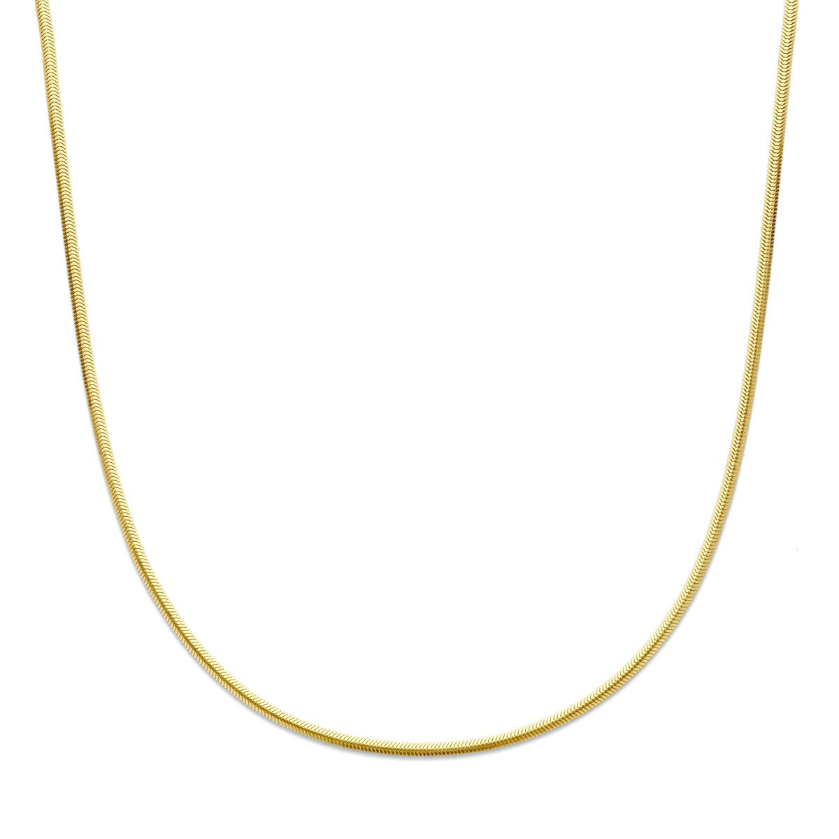 Collar de oro amarillo de 14k con eslabones planos en forma de bola.