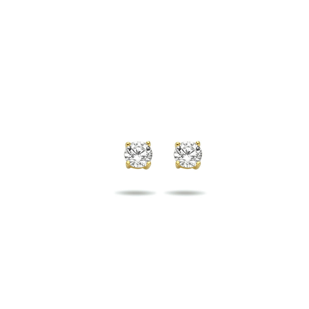Pendientes de oro amarillo de 9 quilates con circonitas brillantes.