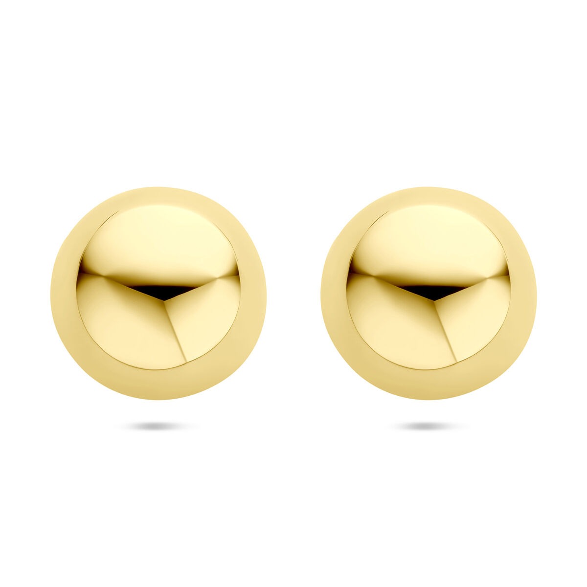 Pendientes de botón de acero con baño dorado, de 25 mm de diámetro.