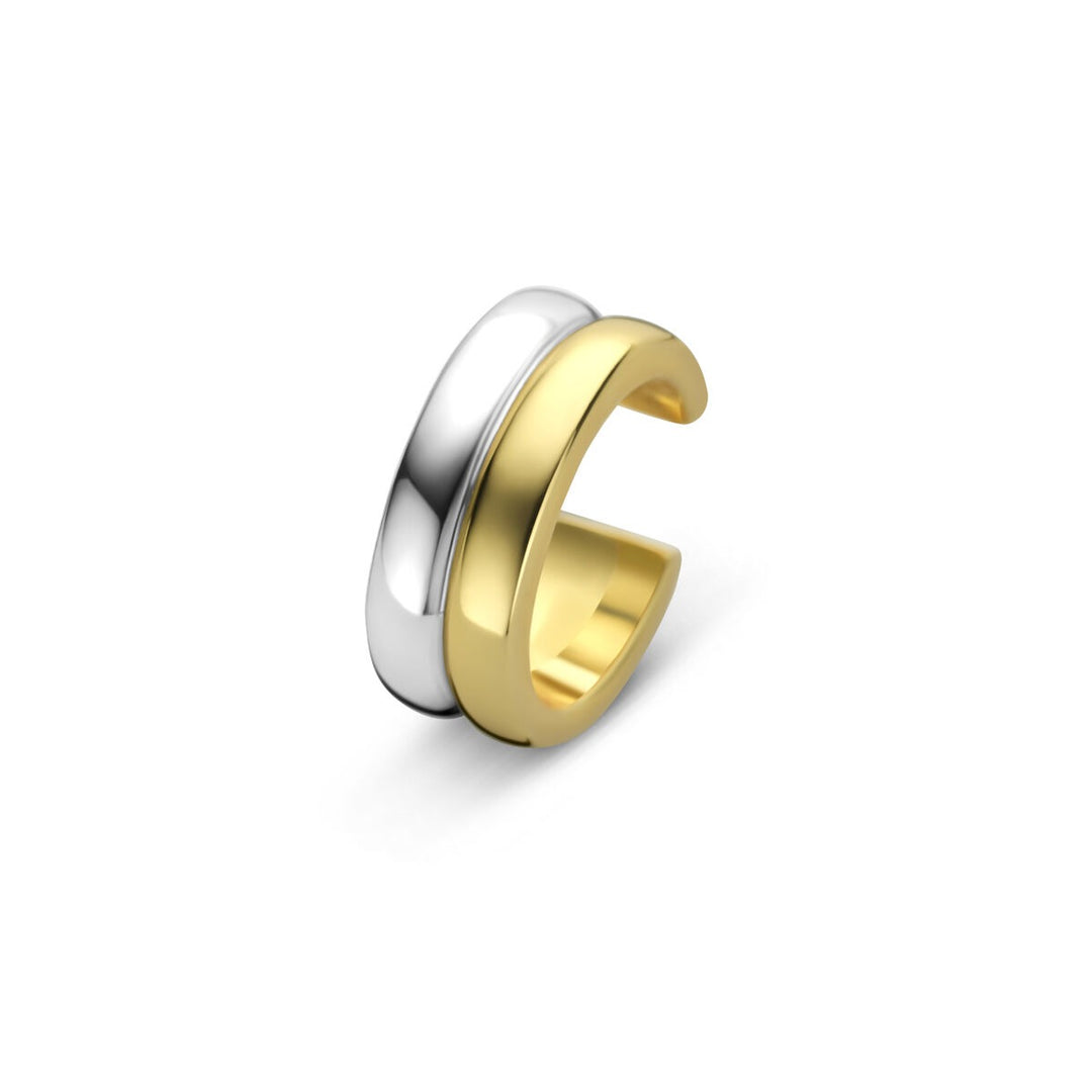 Vergulde en gerhodineerde ear cuff bicolor – 925 zilver