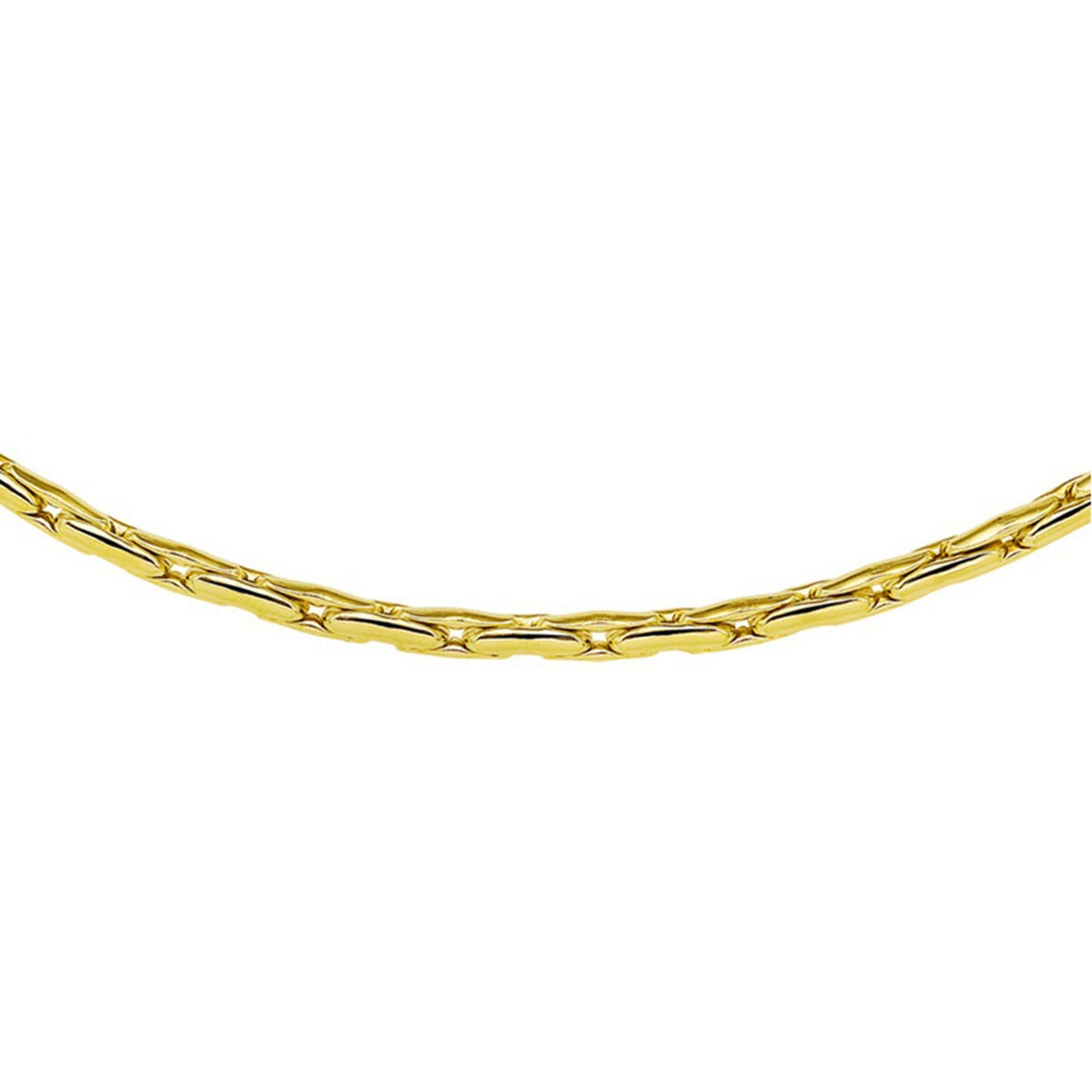 Geelgouden collier met een schakelpatroon in 9k, glanzende afwerking.