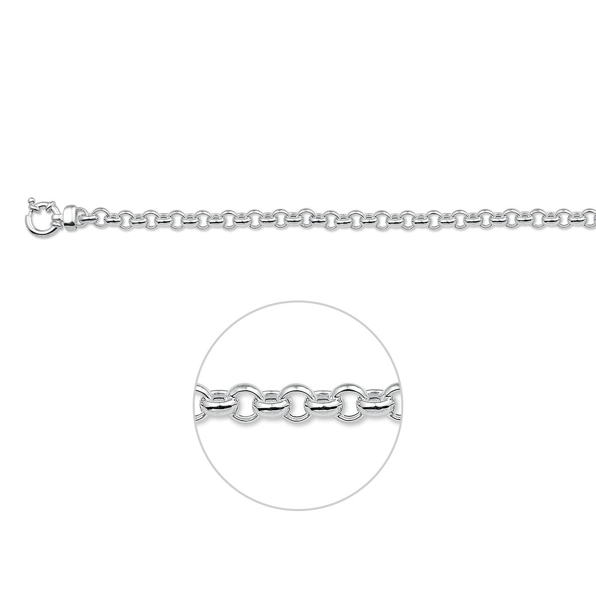 Pulsera de eslabones de plata con un diseño sencillo y brillante.