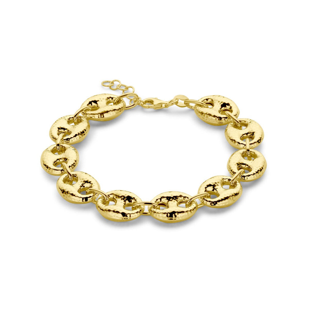Goudkleurig verguld zilveren dames armband – brede anker schakel