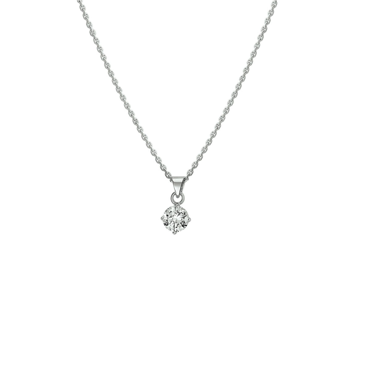 Collar de plata rodiada 925 con colgante de circonita en forma de corazón.