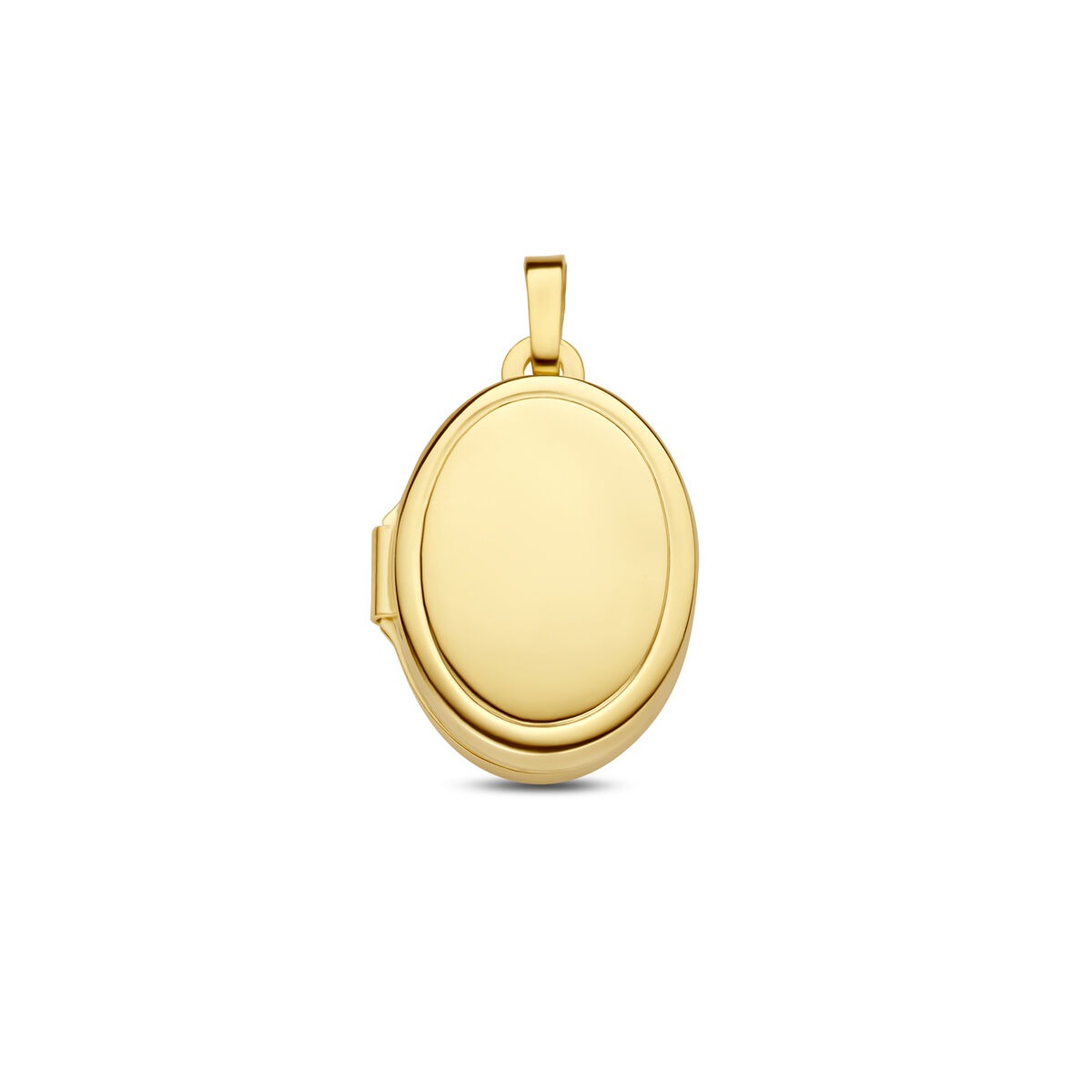 Colgante ovalado de medallón en oro amarillo de 9 quilates.