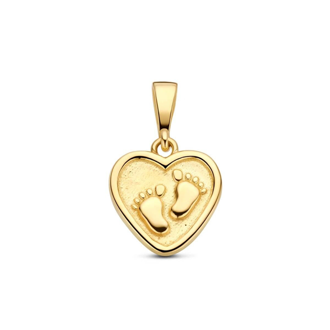 9k geelgouden hanger hart met voetjes