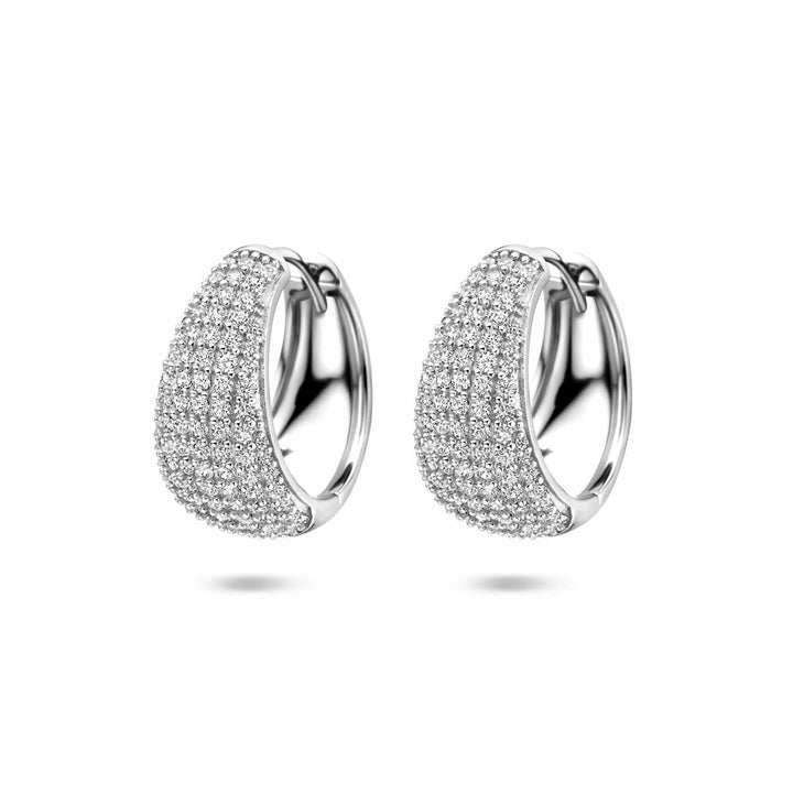 Zilveren oorringen met zirkonia – gerhodineerd 925 zilver 18 mm